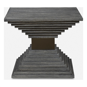 uttermost andes wooden geometric accent table in gray