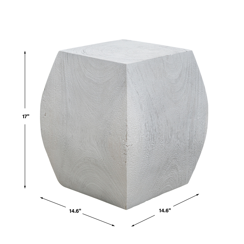 Uttermost Grove Ivory Wooden Accent Stool