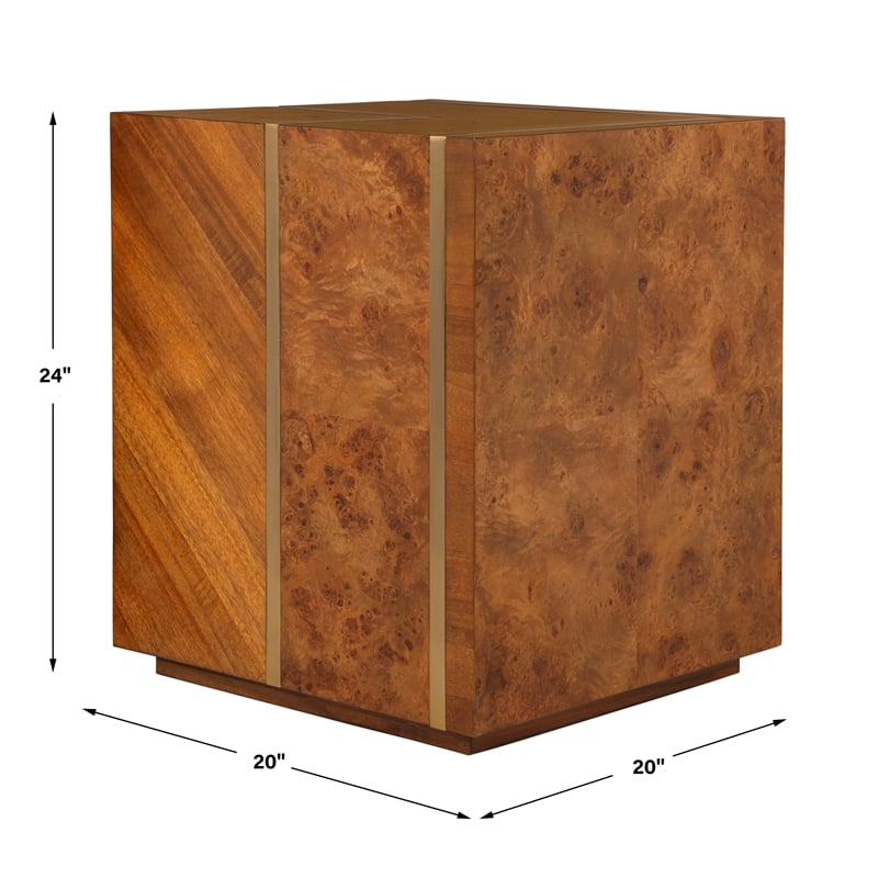 Uttermost Seven Wonders Wooden Side Table in Brown