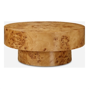 Uttermost Knots Poplar Round Coffee Table in Brown