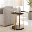Uttermost Palisade Round Wood Side Table in Coffee