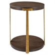 Uttermost Palisade Round Wood Side Table in Coffee
