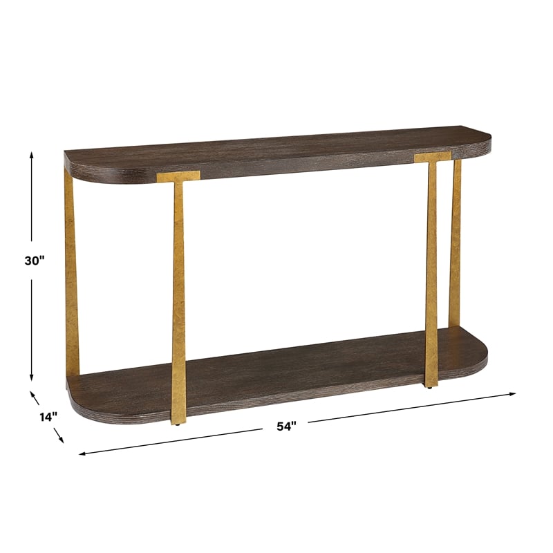 Uttermost Palisade Wood Console Table in Coffee
