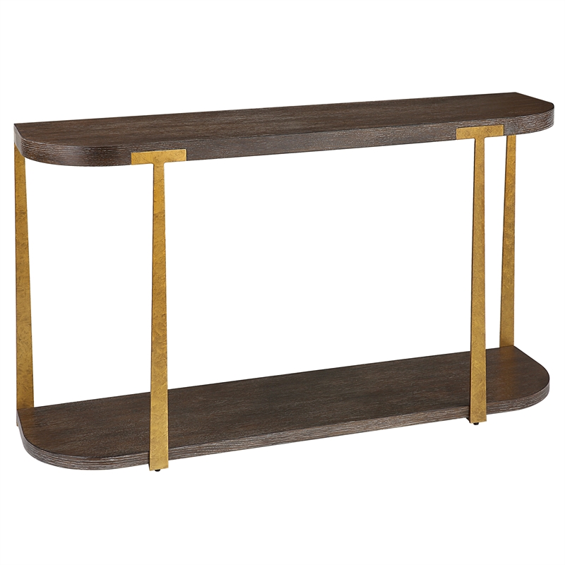 Uttermost Palisade Wood Console Table in Coffee
