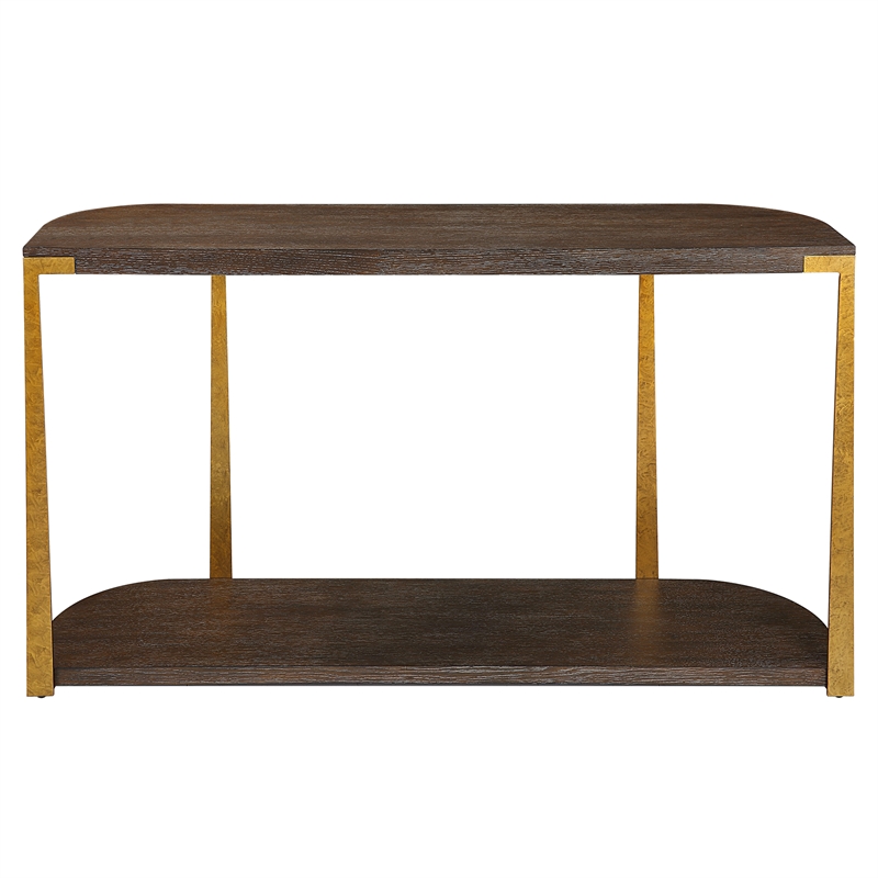 Uttermost Palisade Wood Console Table in Coffee