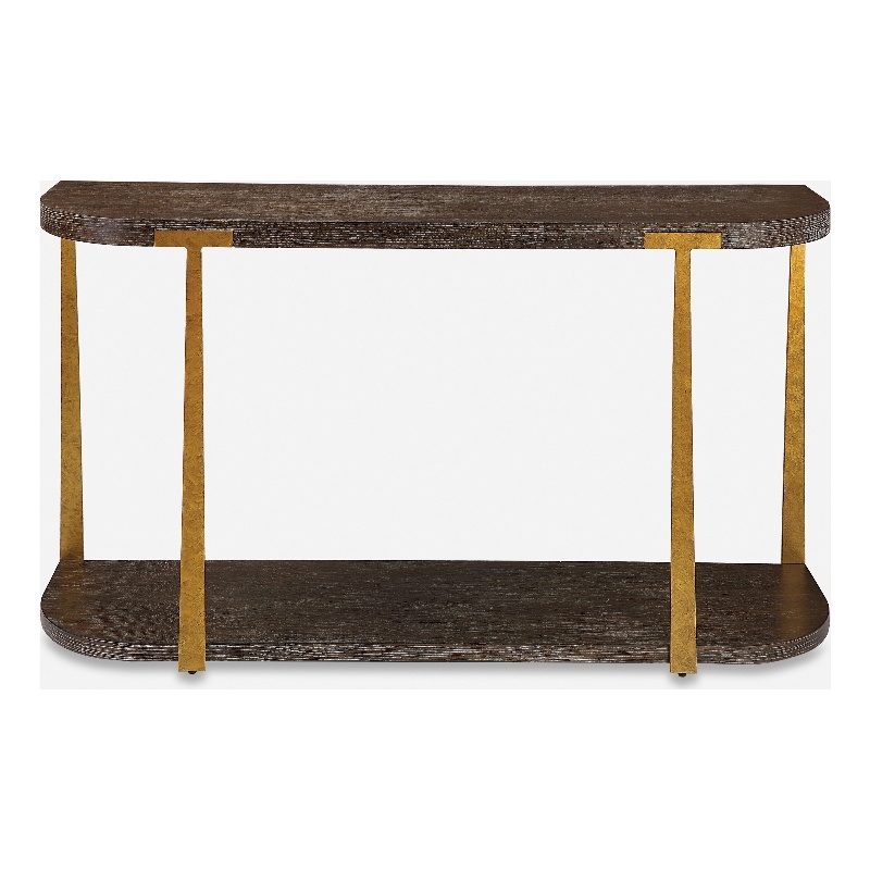 Uttermost Palisade Wood Console Table in Coffee