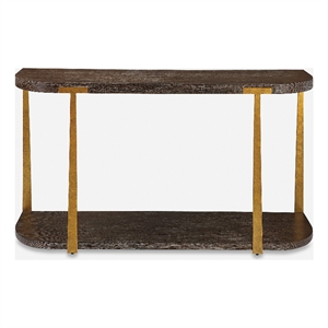 Uttermost Palisade Wood Console Table in Coffee