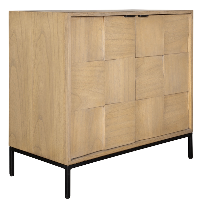Uttermost Lorenzo Geometric 2 Door Cabinet in Natural
