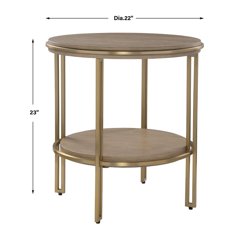 Uttermost Elise Round Brass Side Table