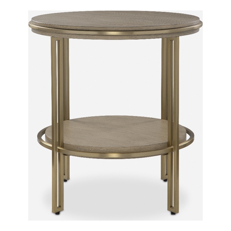 Uttermost Elise Round Brass Side Table