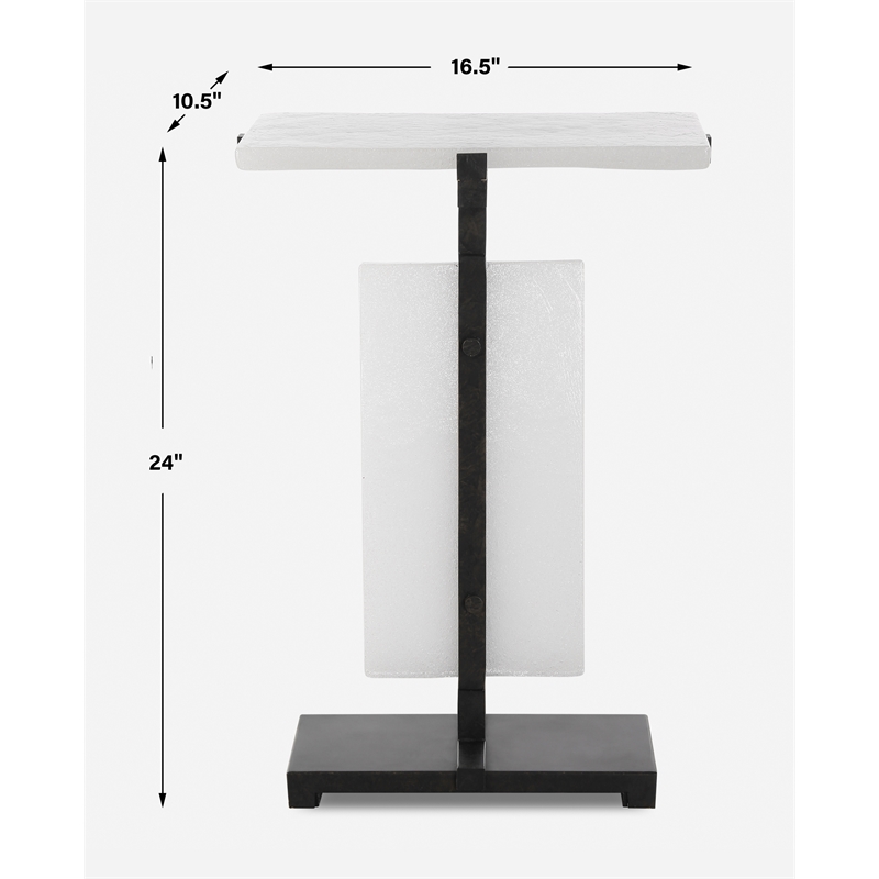 Uttermost Elements Bubble Glass Accent Table in White