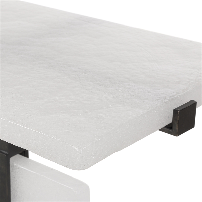 Uttermost Elements Bubble Glass Accent Table in White