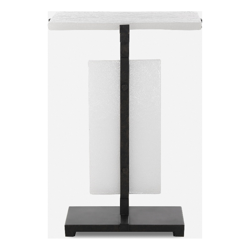 Uttermost Elements Bubble Glass Accent Table in White