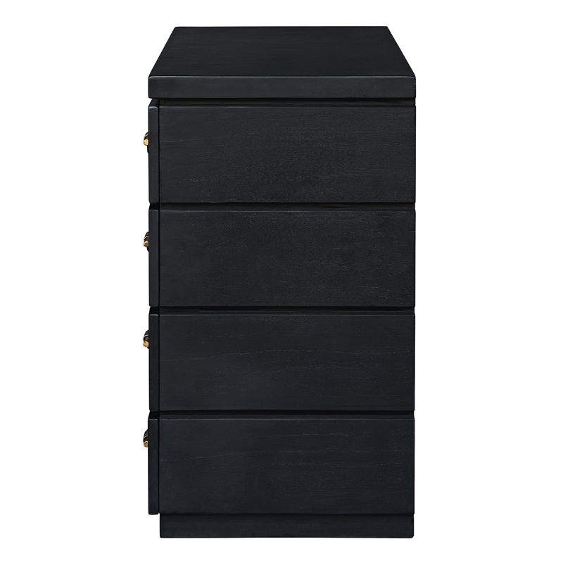 Uttermost Halifax Mahogany Wood 4-Drawers Accent Chest in Black