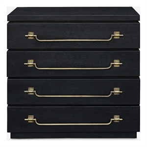 Uttermost Halifax Mahogany Wood 4-Drawers Accent Chest in Black