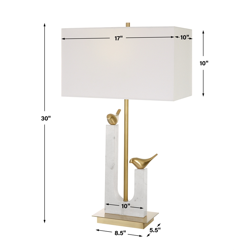 Uttermost Songbirds Table Lamp in White