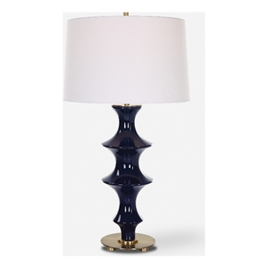 Uttermost Coil Sculpted Blue Table Lamp