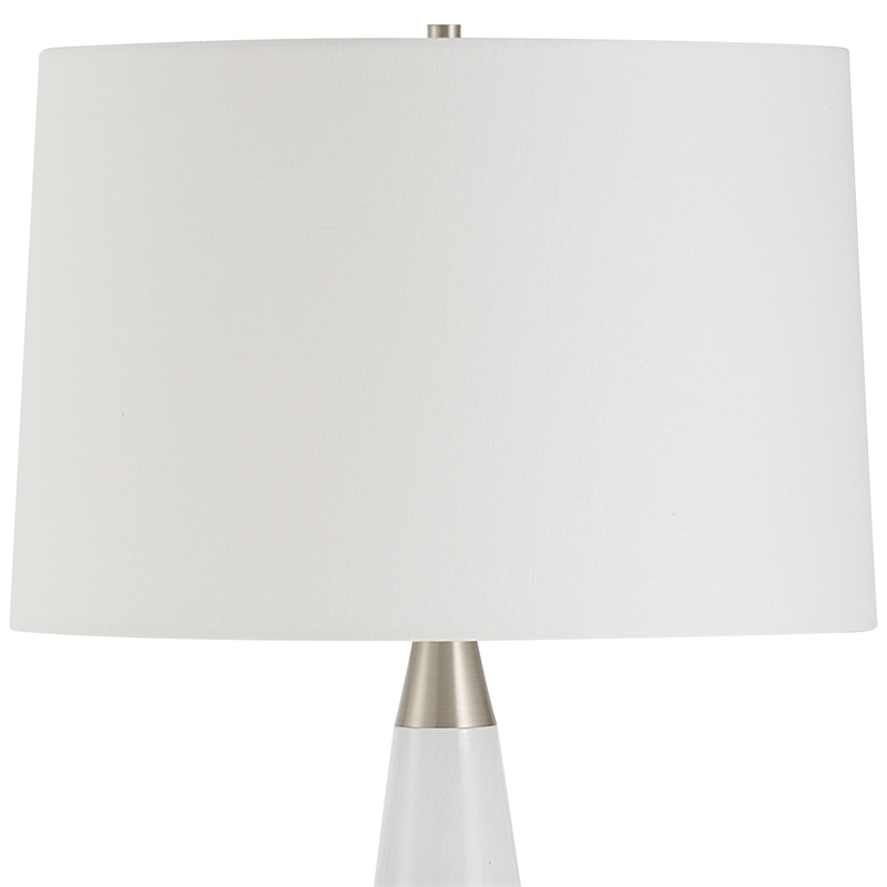 Uttermost Quinn White & Silver Table Lamp