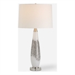 Uttermost Quinn White & Silver Table Lamp