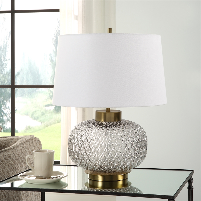 Uttermost Estelle Glass Table Lamp in White