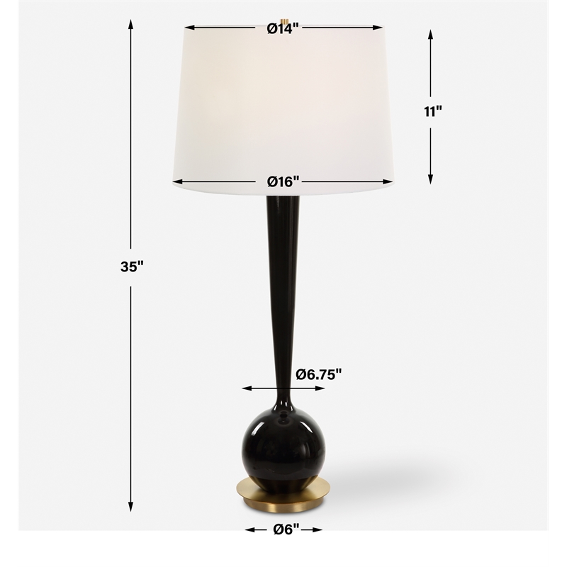 Uttermost Brielle Polished Black Table Lamp