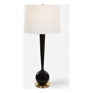 Uttermost Brielle Polished Black Table Lamp