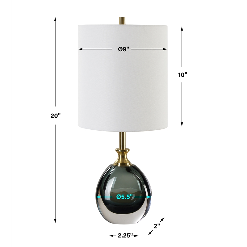 Uttermost Enigma Teal Blue Glass Buffet Lamp