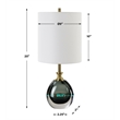 Uttermost Enigma Teal Blue Glass Buffet Lamp
