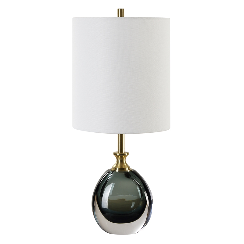 Uttermost Enigma Teal Blue Glass Buffet Lamp