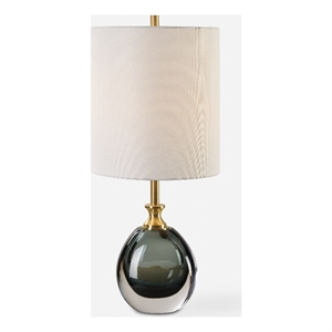 uttermost enigma teal blue glass buffet lamp