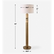 Uttermost Knox Travertine Floor Lamp in Antique Brass