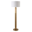 Uttermost Knox Travertine Floor Lamp in Antique Brass