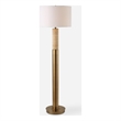 Uttermost Knox Travertine Floor Lamp in Antique Brass