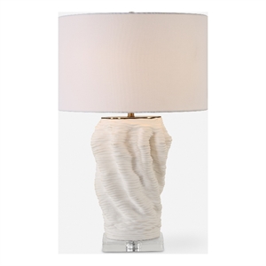 uttermost stratified white table lamp