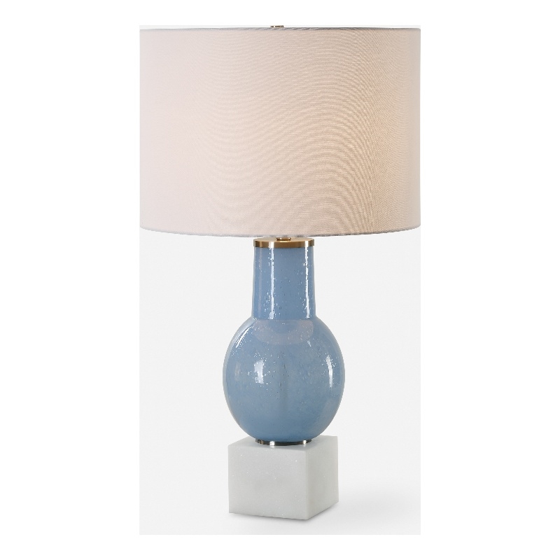 Uttermost Clear Sky Blue Glass Table Lamp