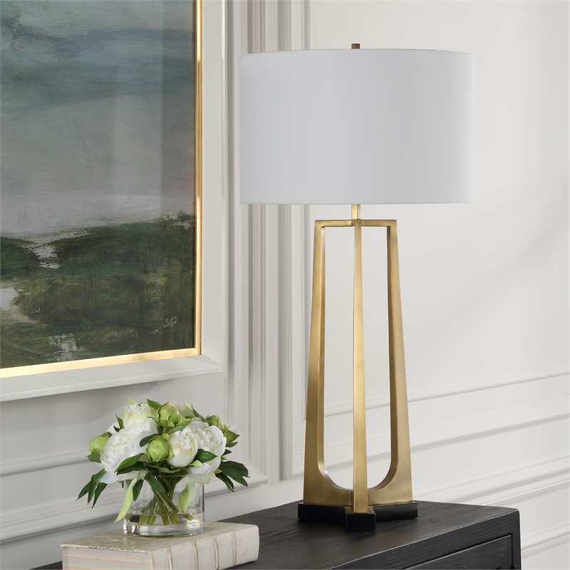 Uttermost Crossroads Antique Brass Table Lamp