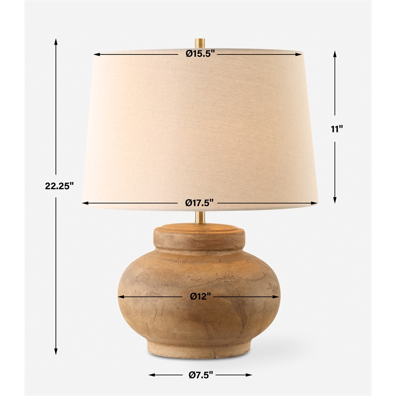 Uttermost Urbino Aged Terracotta Table Lamp in Brown
