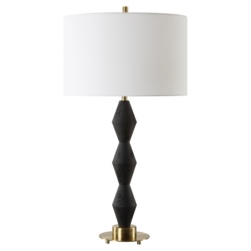 Uttermost Threefold Black Stone Table Lamp