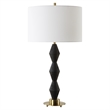 Uttermost Threefold Black Stone Table Lamp