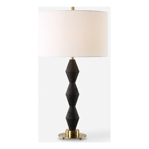 Uttermost Threefold Black Stone Table Lamp