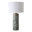 Uttermost Meltdown Ivory Teal Table Lamp