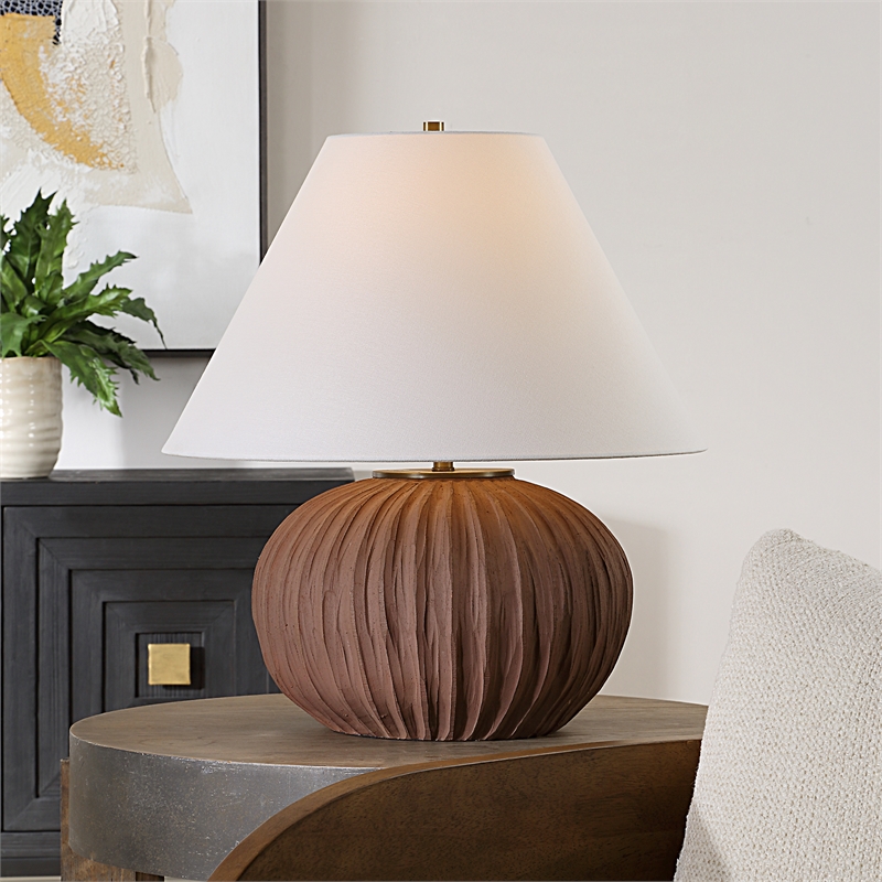 Uttermost Keoghan Terracotta Table Lamp in Brown