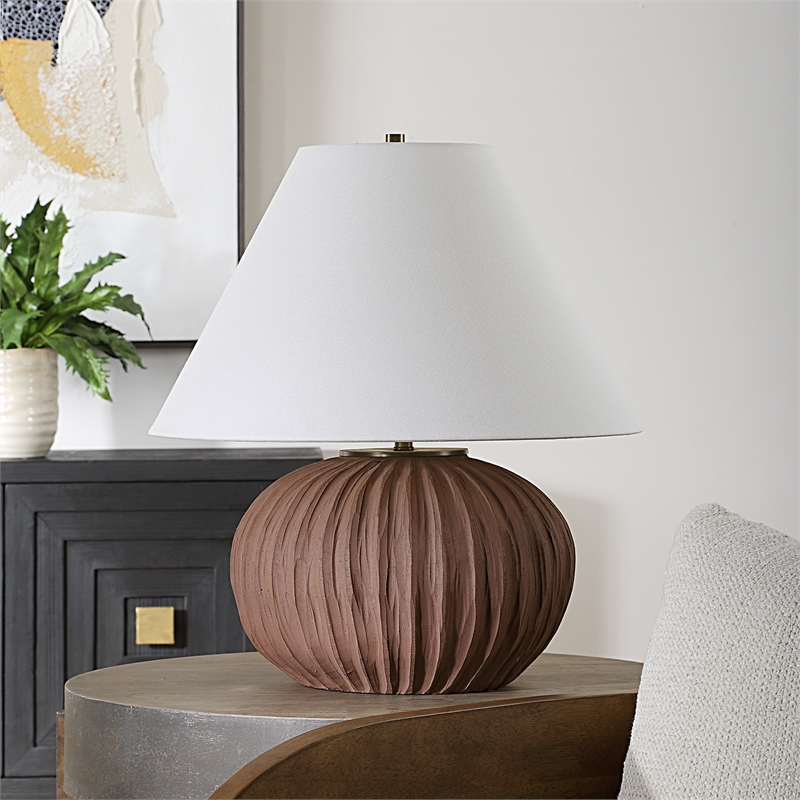 Uttermost Keoghan Terracotta Table Lamp in Brown