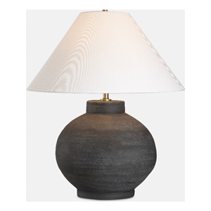 uttermost tramore rustic charcoal table lamp