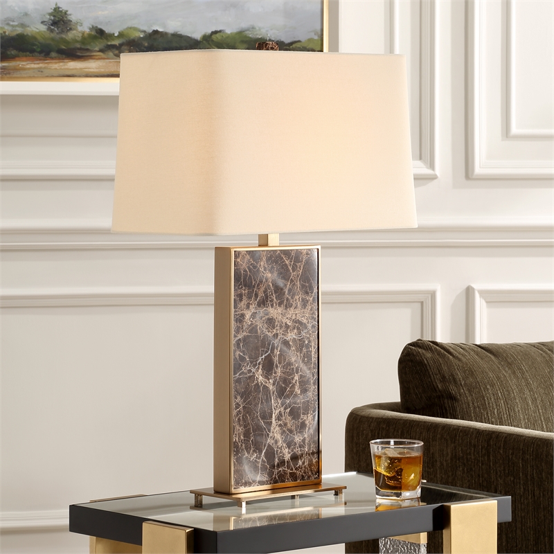 Uttermost Lafferty Marble Table Lamp in Brown