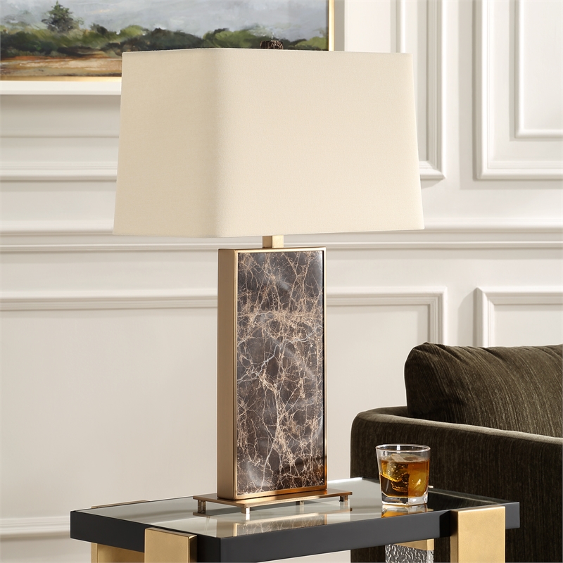Uttermost Lafferty Marble Table Lamp in Brown