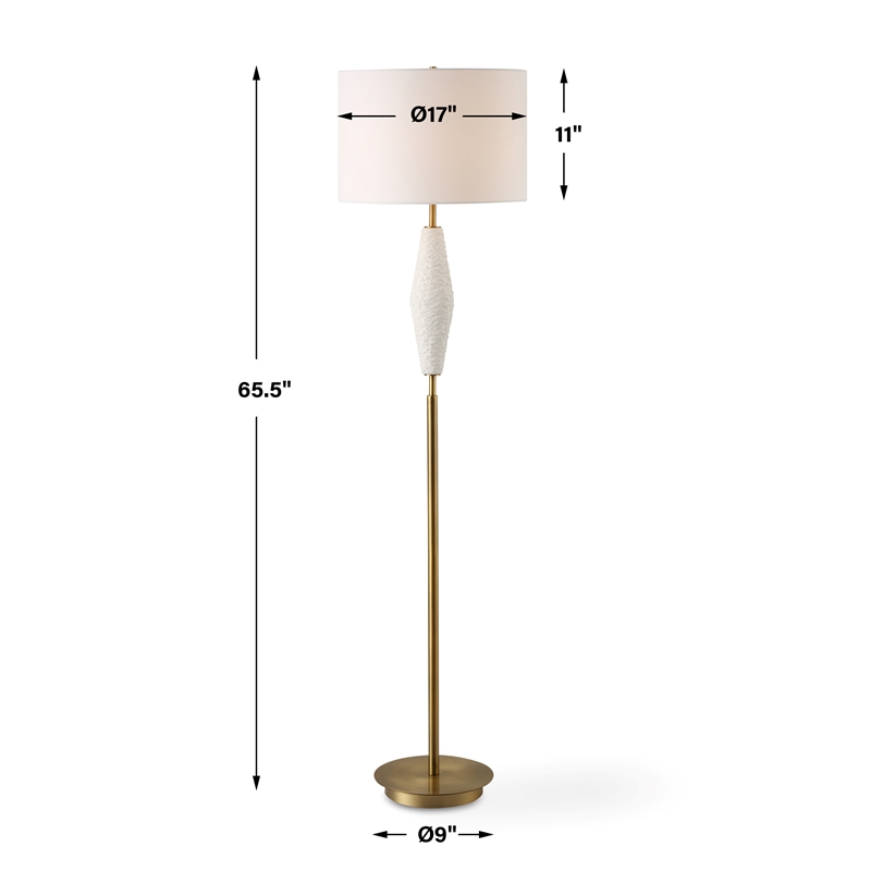 Uttermost Quite The Buzz Floor Lamp in Antique Brass