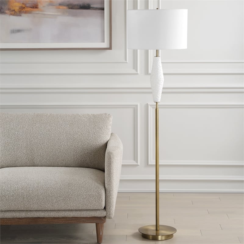 Uttermost Quite The Buzz Floor Lamp in Antique Brass