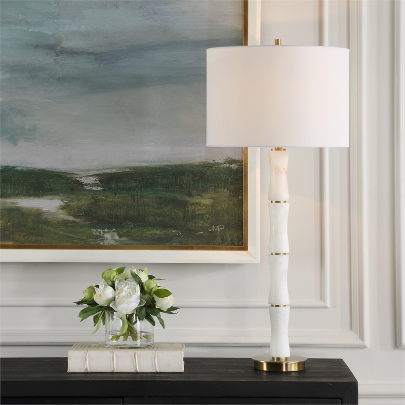Uttermost Unify Alabaster Table Lamp in White