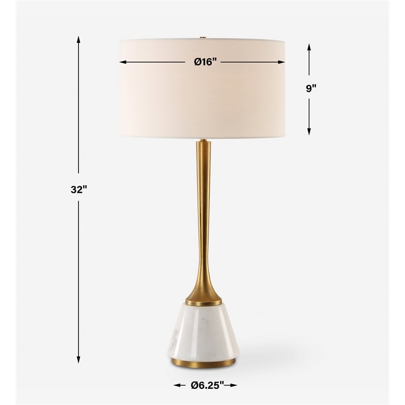 Uttermost Avola White Marble Table Lamp